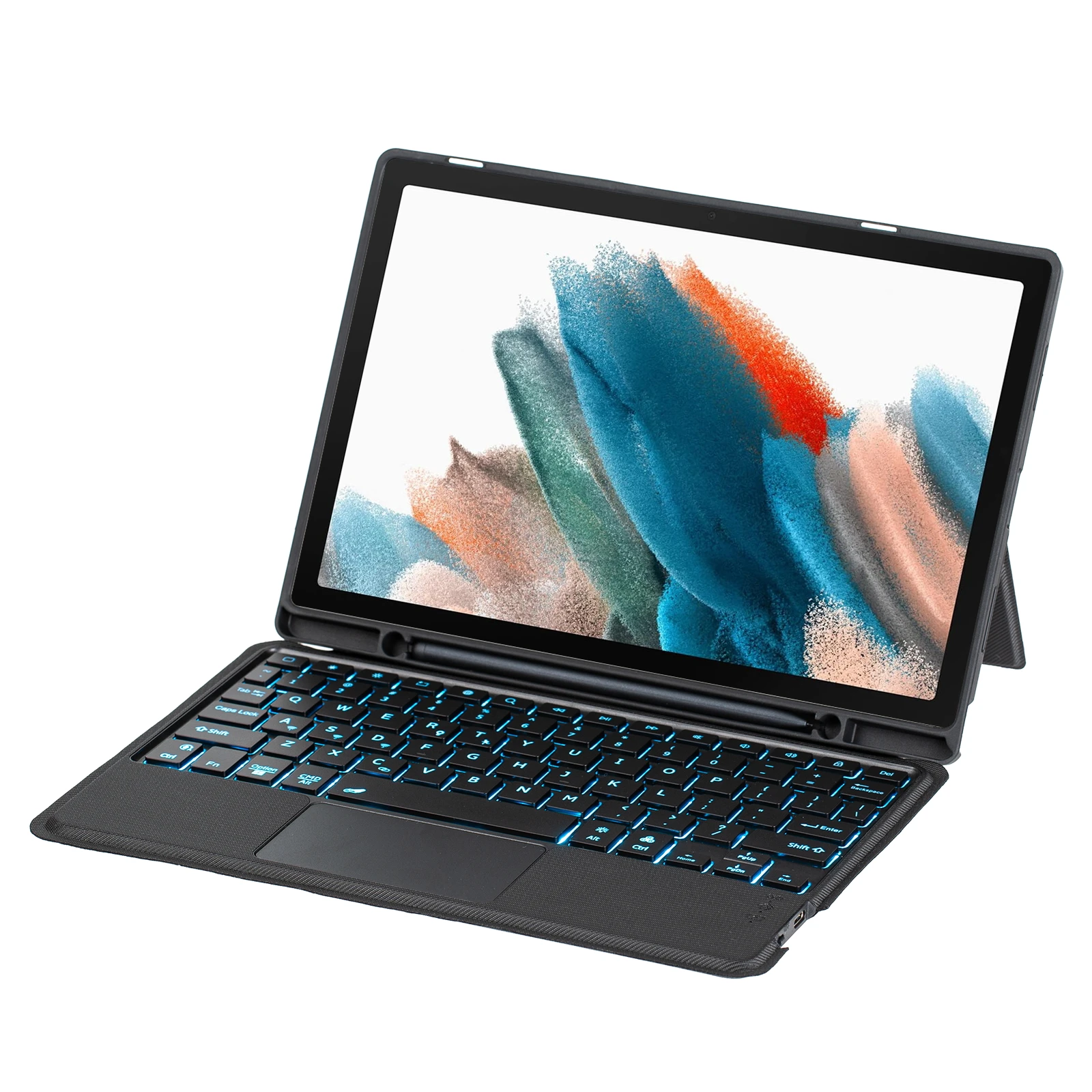 Wireless Smart split Keyboard Covers Cases for samsung tab A8 X200/X205 Shaft Keyboard Cover with Smart Touchpad with backlight