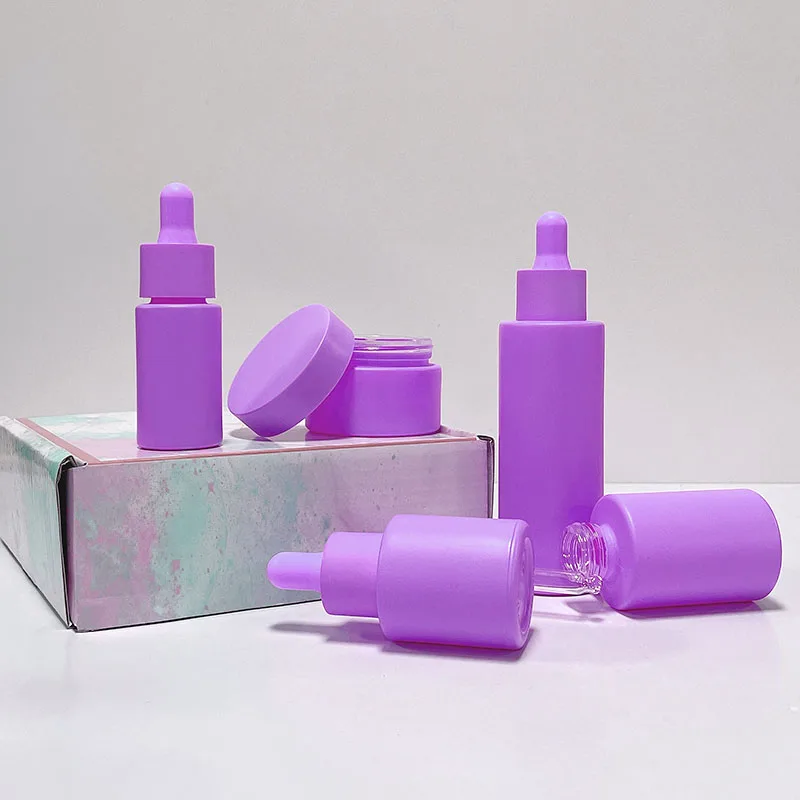 Luxury Empty Light Lotion Pump Cosmetic 1oz glass oil dropper Bottle Containers Skincare Packaging Glass Cream Jar