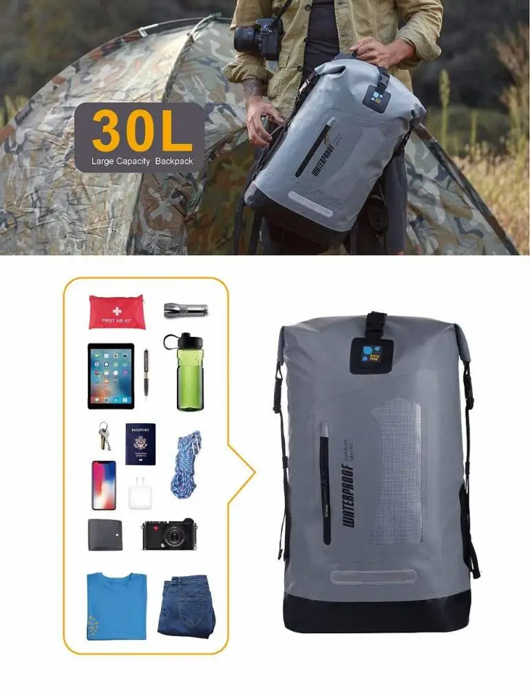 pvc tarpaulin duffel dry tube bag/waterproof dry sack/roll top dry bag backpack