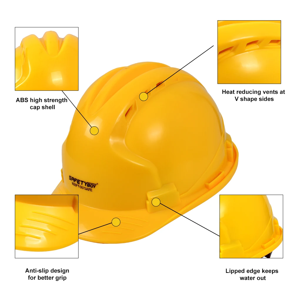 Safety helmet hot sale impact resistant SAFETYBOY YL1524 Protection helmet Construction Suitable Long Hours