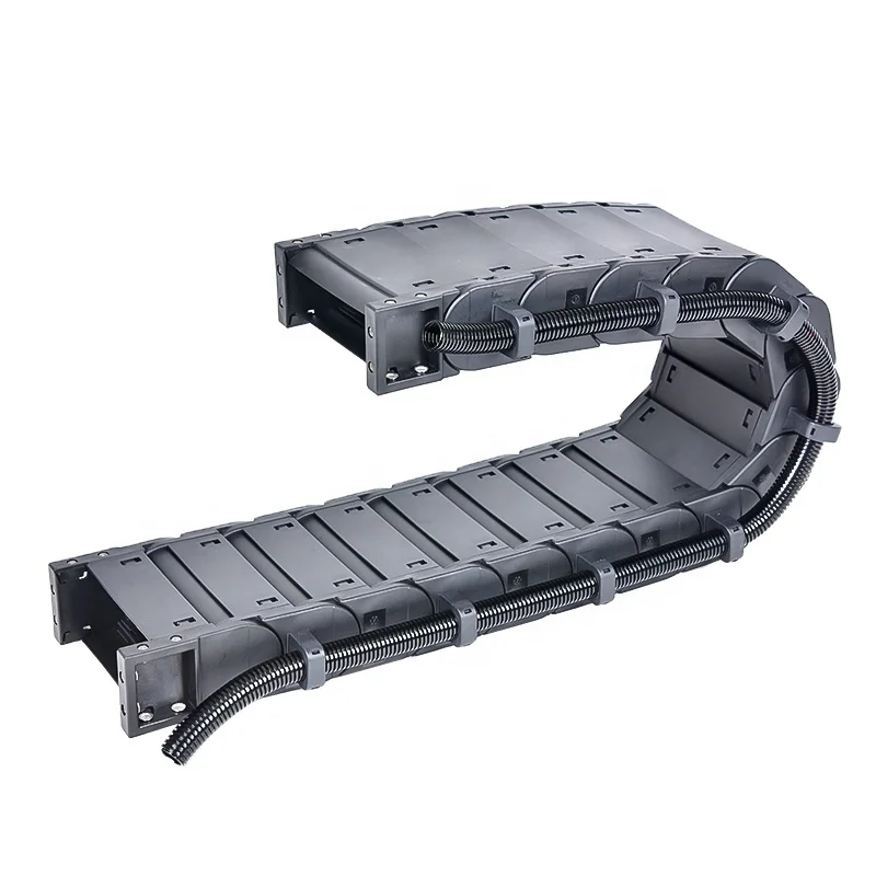 Customized open type DJ-KEN45 series strengthened plastic cable carrier drag chain metal joint