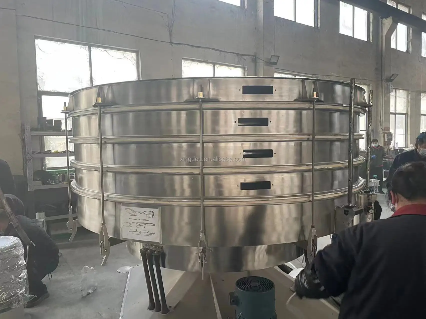 Calcium Carbonate Circular Swing Screen Machine For Granule Grading/Round Tumbler Swinging Gyratory Sieve Equipment