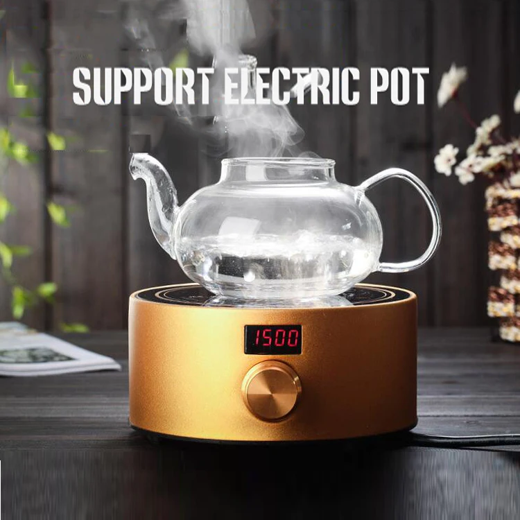 BPA Free Glass Tea Sets with Tea Cups Pot and Heated Candlestick Tea Water Bottle  with Customized Logo