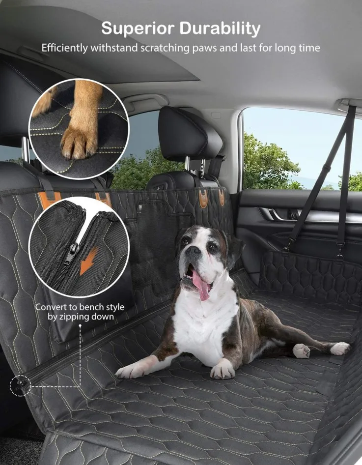 Dog Car Seat Cover Waterproof Pet Dog Travel Mat Mesh Dog Carrier Car Hammock Cushion Protector With Zipper and Pocket