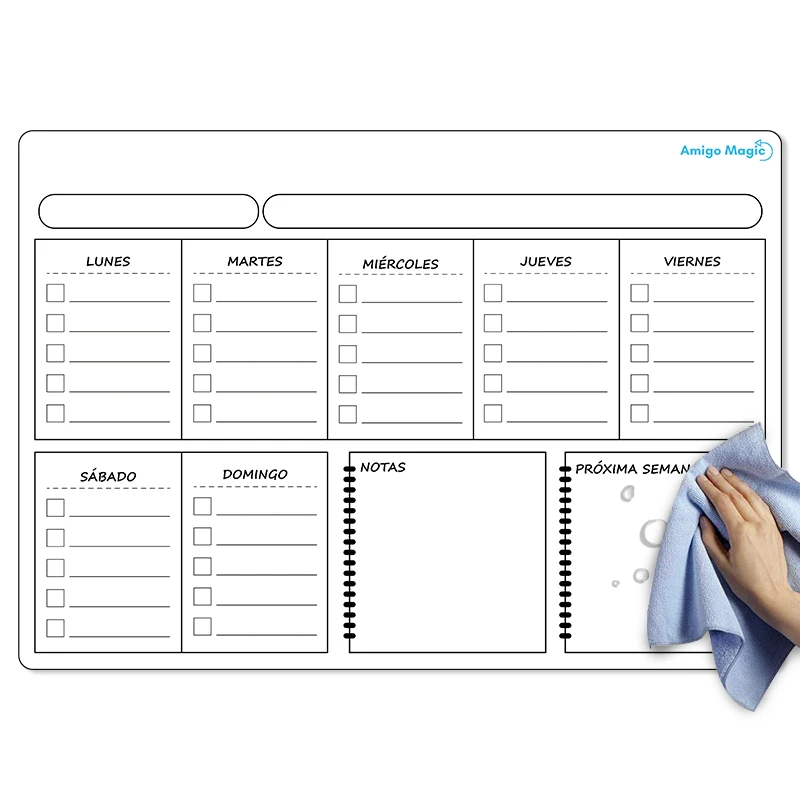 Factory Direct Supply Fridge Hot Sales Customized Dry Erase Magnetic Whiteboard Weekly Calendar Planner Whiteboard Magnet