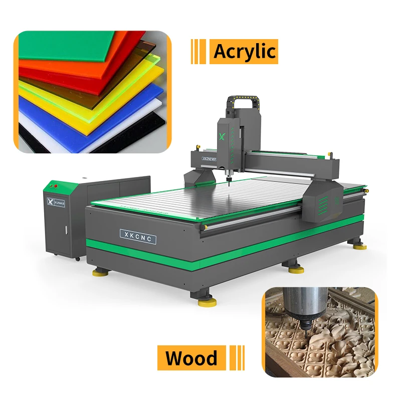 XUNKE 6kw spindle cnc router machine for wooden door making machine furniture making support customization