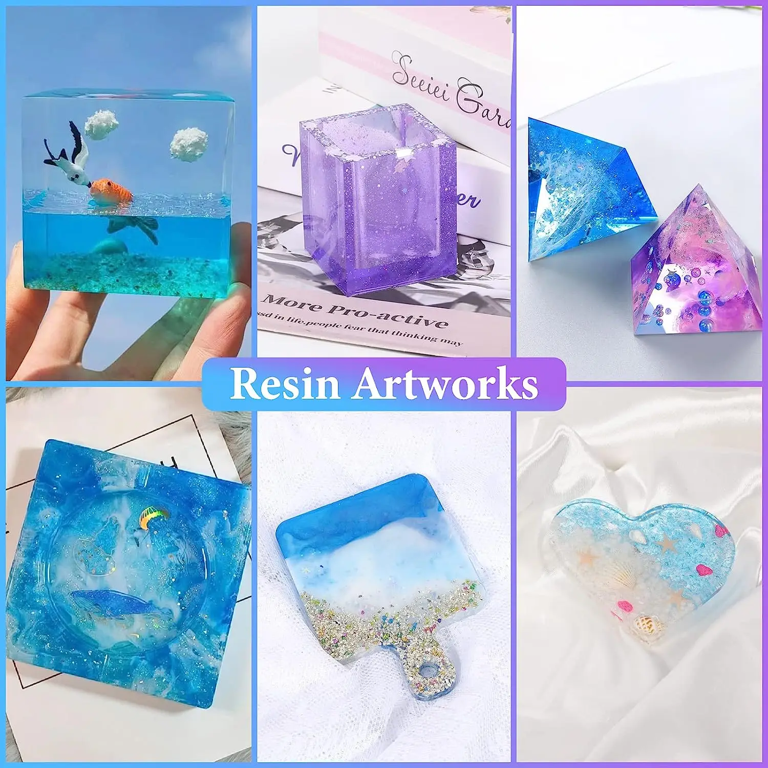 Resin mold Silicone set 12 pieces epoxy resin mold Resin mold includes