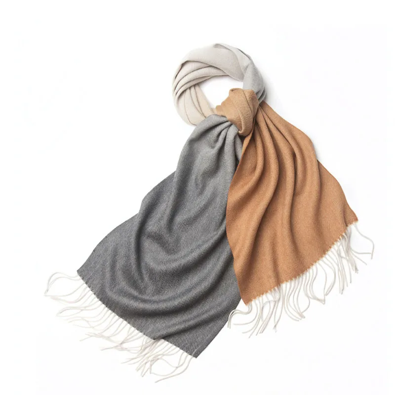2021 Winter And Autumn new arrival gradient color unique design 100% lambswool shawl 35 cm width women winter shawl