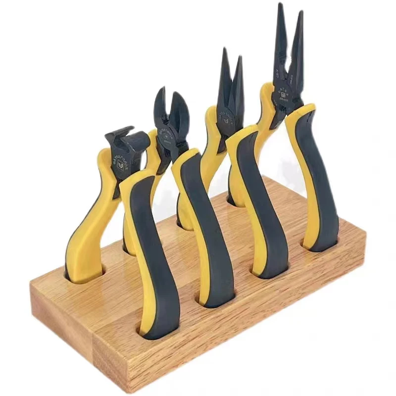 Professional Watch Repair Tools Straight-Cut Flat-Nose Needle-Nose  Pliers Set With Wooden Base