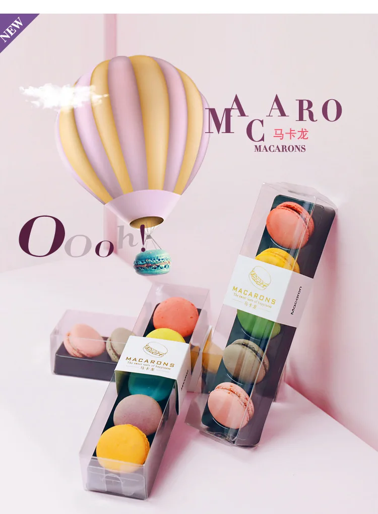 Wholesale Exquisite Macaron Box Packaging Of Macaroons Individual Shaped With Window
