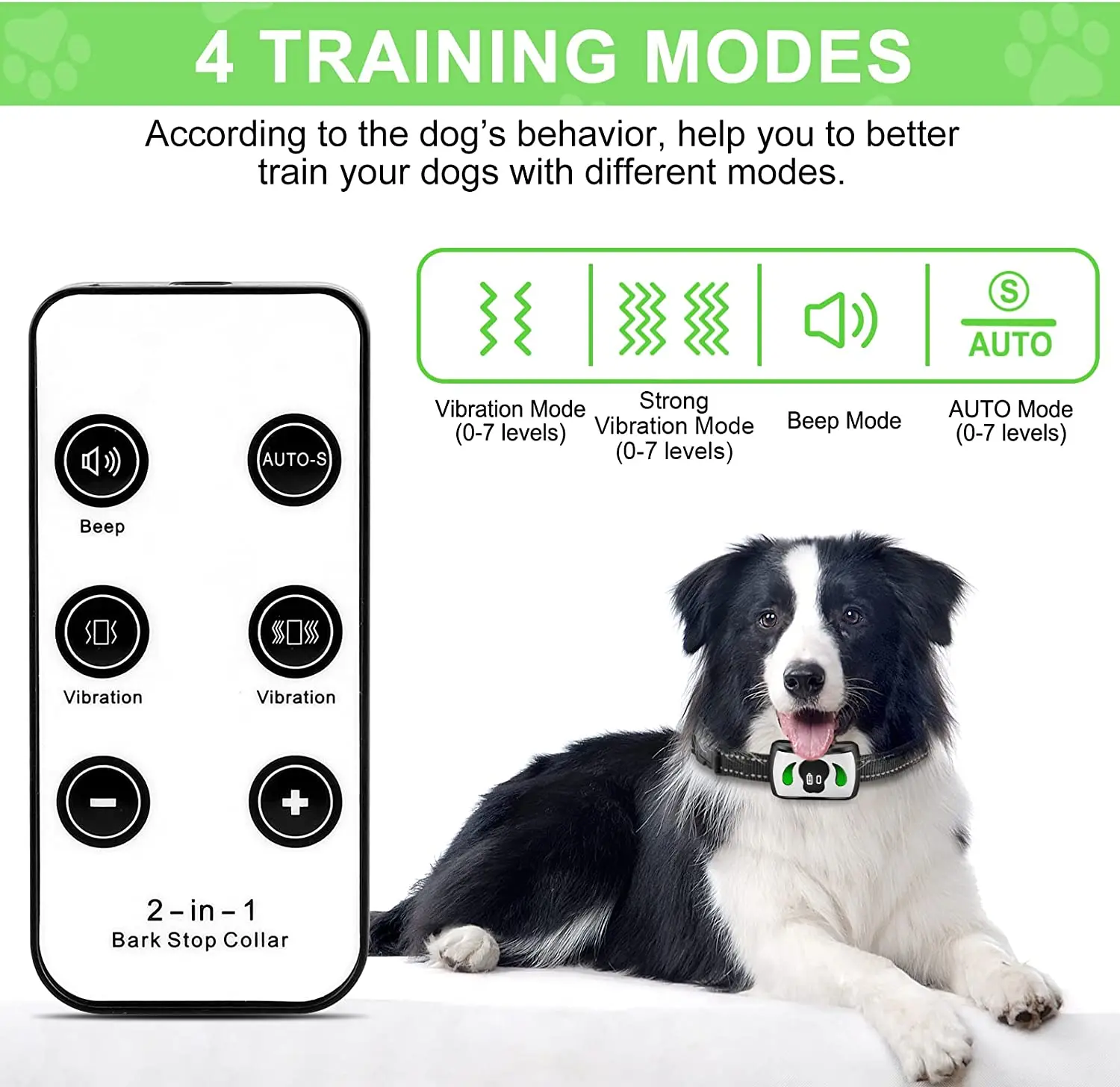 Dog Care Waterproof Adjustable Anti Bark Collar For Dogs Electronic Bark Control Remote Dog Training  Collar No Shock