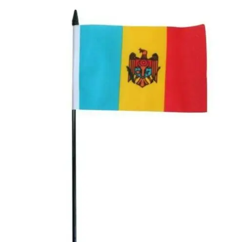 Лидер продаж, 4*6 дюймов, молдовские мини-ручные флаги на палочках
