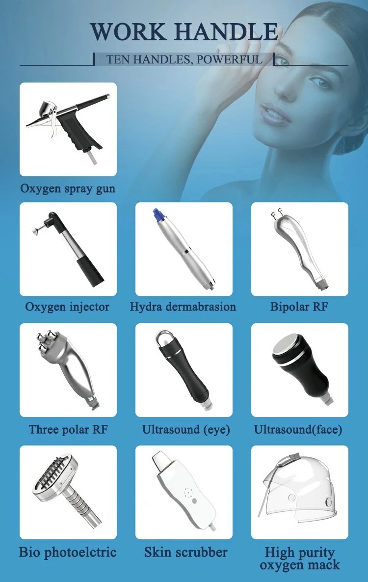 2022 New Design  Led Pdt Nicrodermabrasion Oxygen Machine For Skin Care Oxygen Infusion Facial Machine