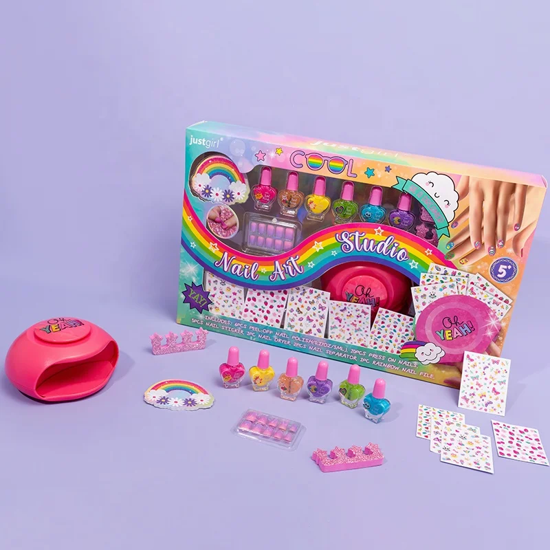 OEM kids nail polish gift set DIY nail art kit nail polish set for kids with sticker and dryer