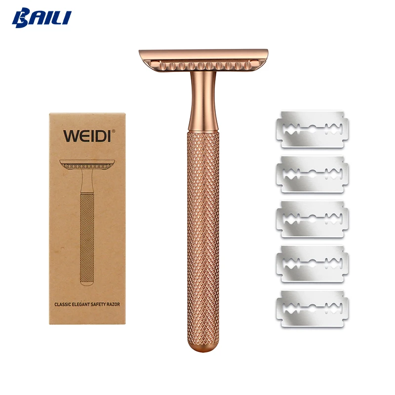 Women Reusable Pink Metal Shaving Safety Razor