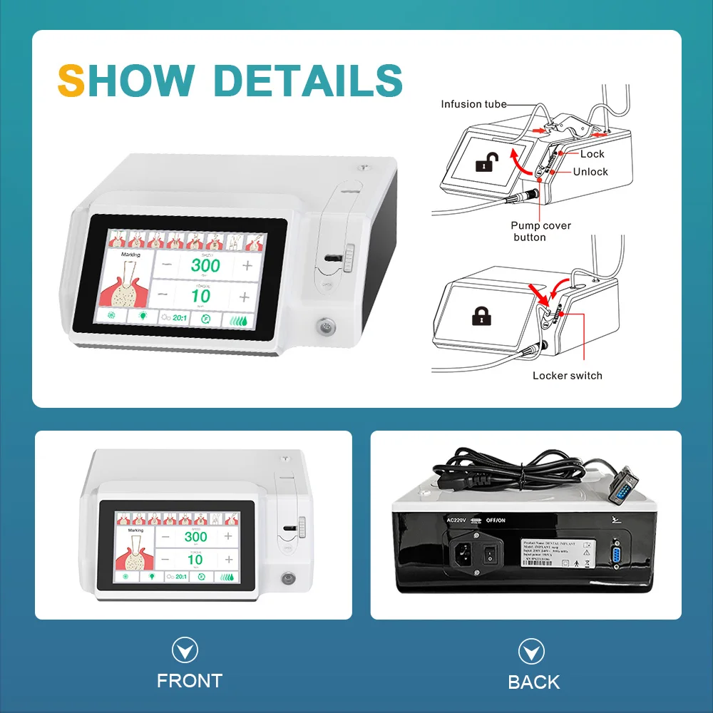 Factory Price Multi Function Dental LED 20:1 Fiber Optic Implant Motor System With Color Touch Screen