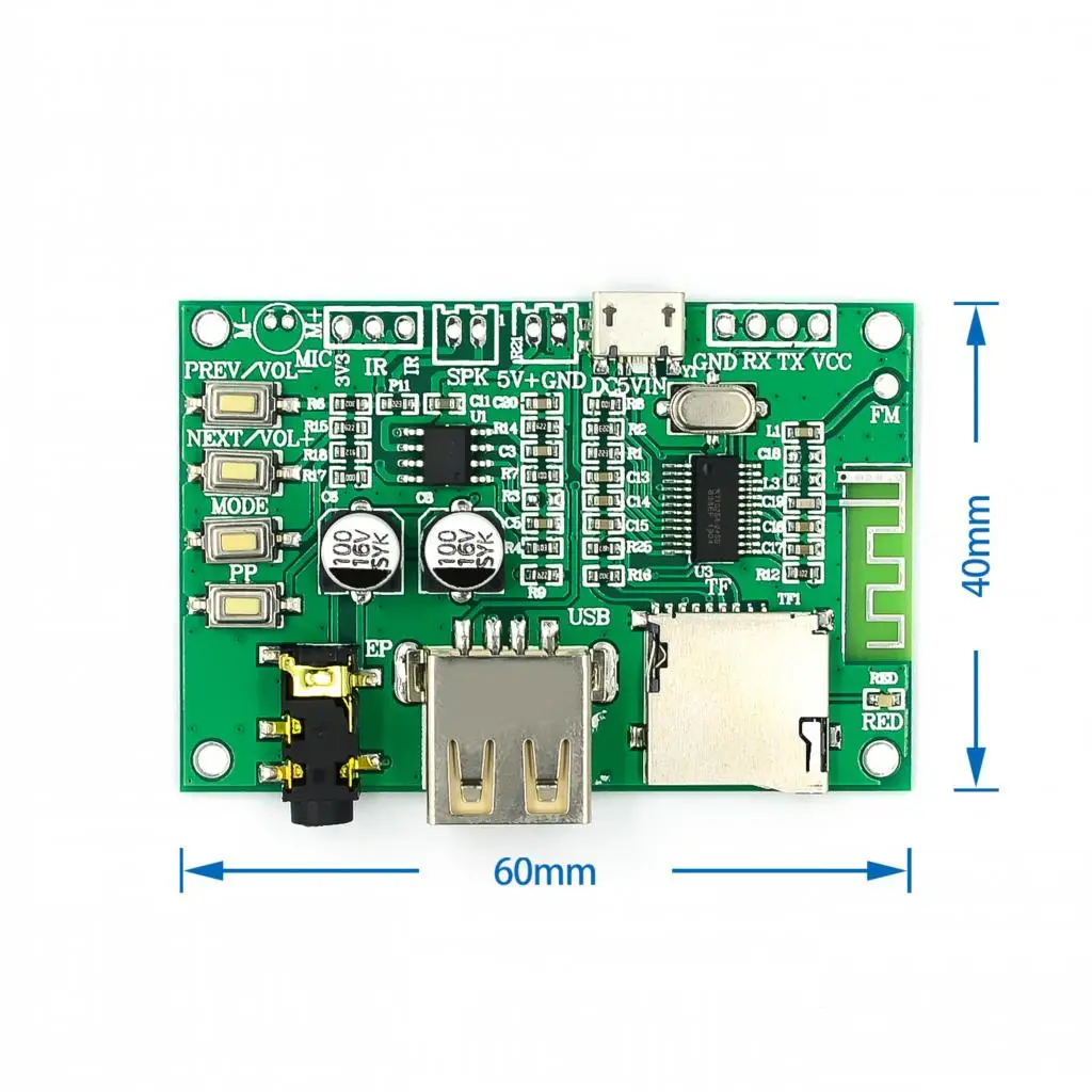 Bt201 Dual Mode 5.0 Lossless Audio Power Amplifier Board Module Tf Card U Disk Ble Spp Serial Port Transparent Trans 1