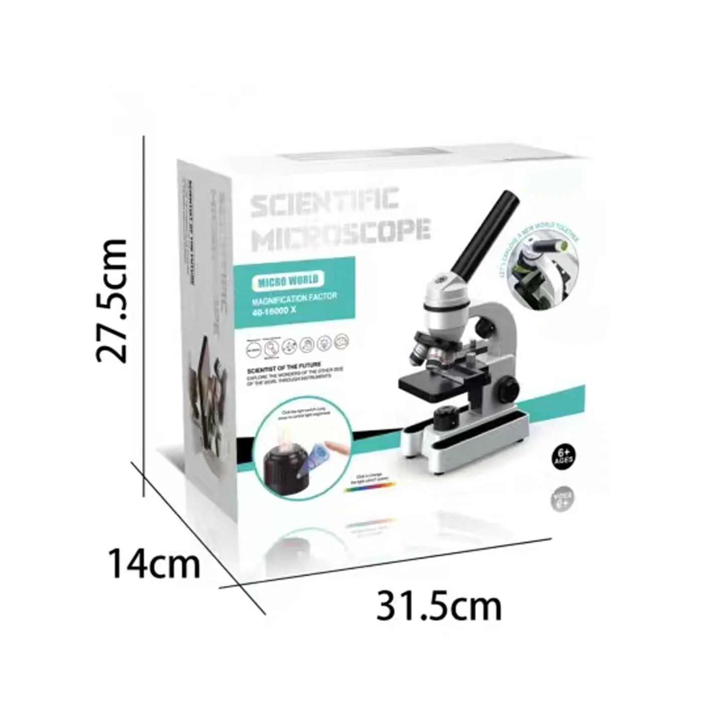 KUNYANG 40X-16000X monocular oblique tube biological science microscope educational purpose microscope for kids high quality
