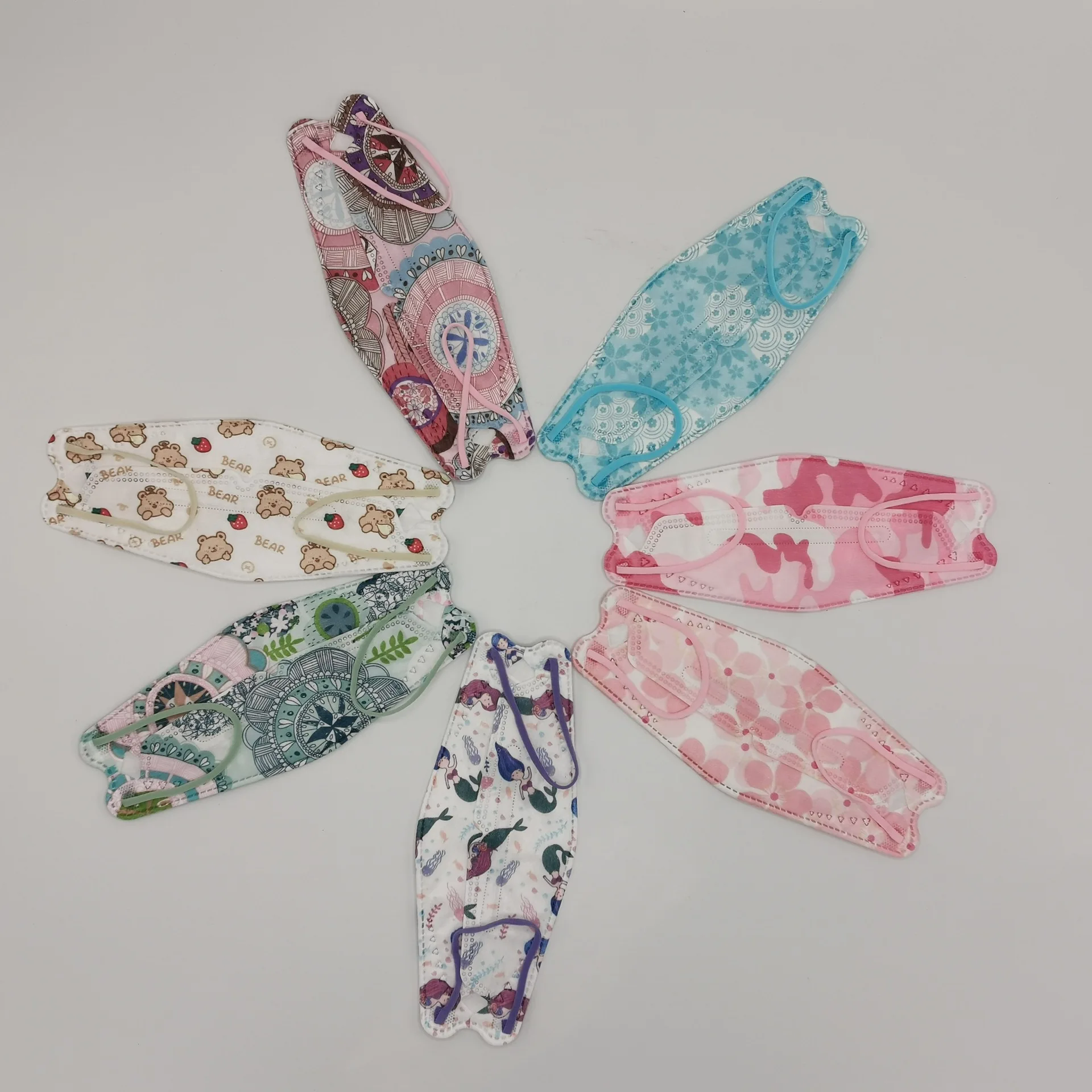 Korean Kf94 Party Masks Disposable Adult 4 Layer Printed Facemask Kf 94 Colourful Face Mask Kn94