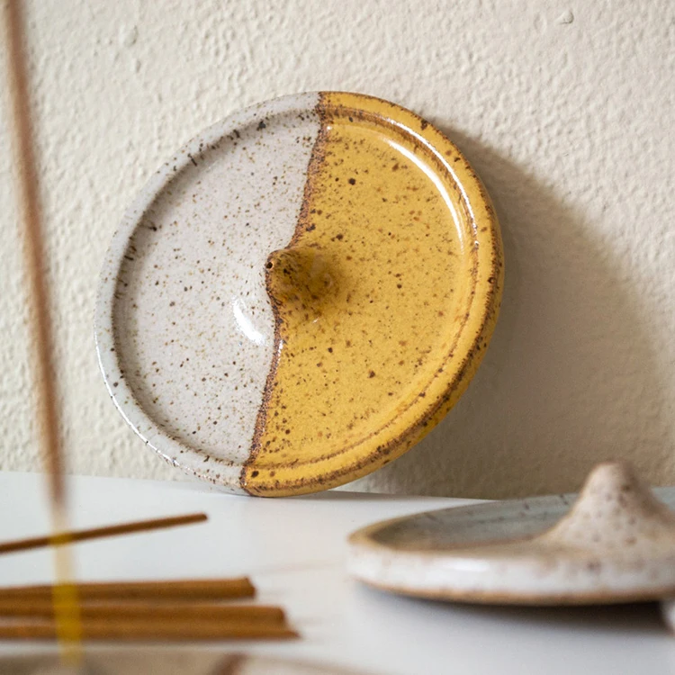 Modern Speckled Satya Incense Holder Ceramic Color Block Incense Holder Speckled Incense Burner Holder