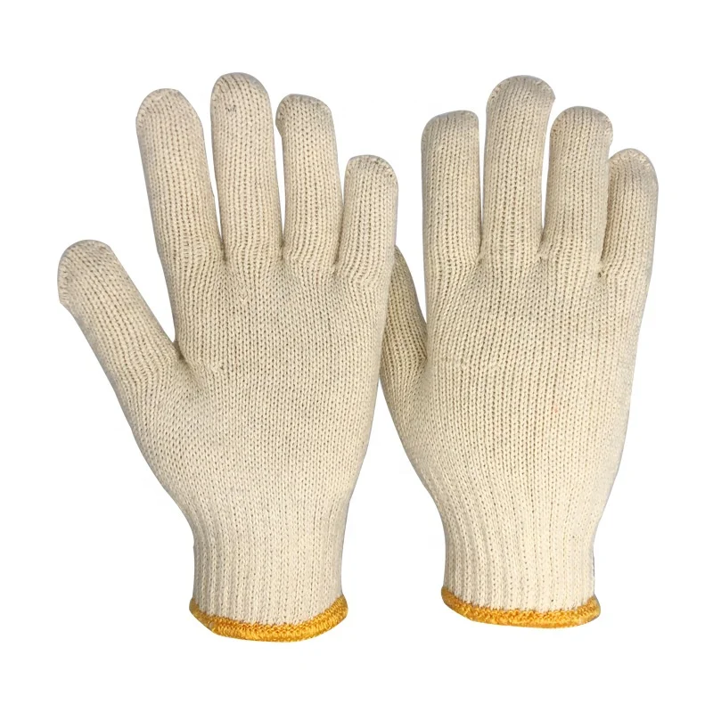 Cotton Thread White Gloves Cotton Yarn Gloves Wholesale Wear-resistant Durable Labor Protection Gloves