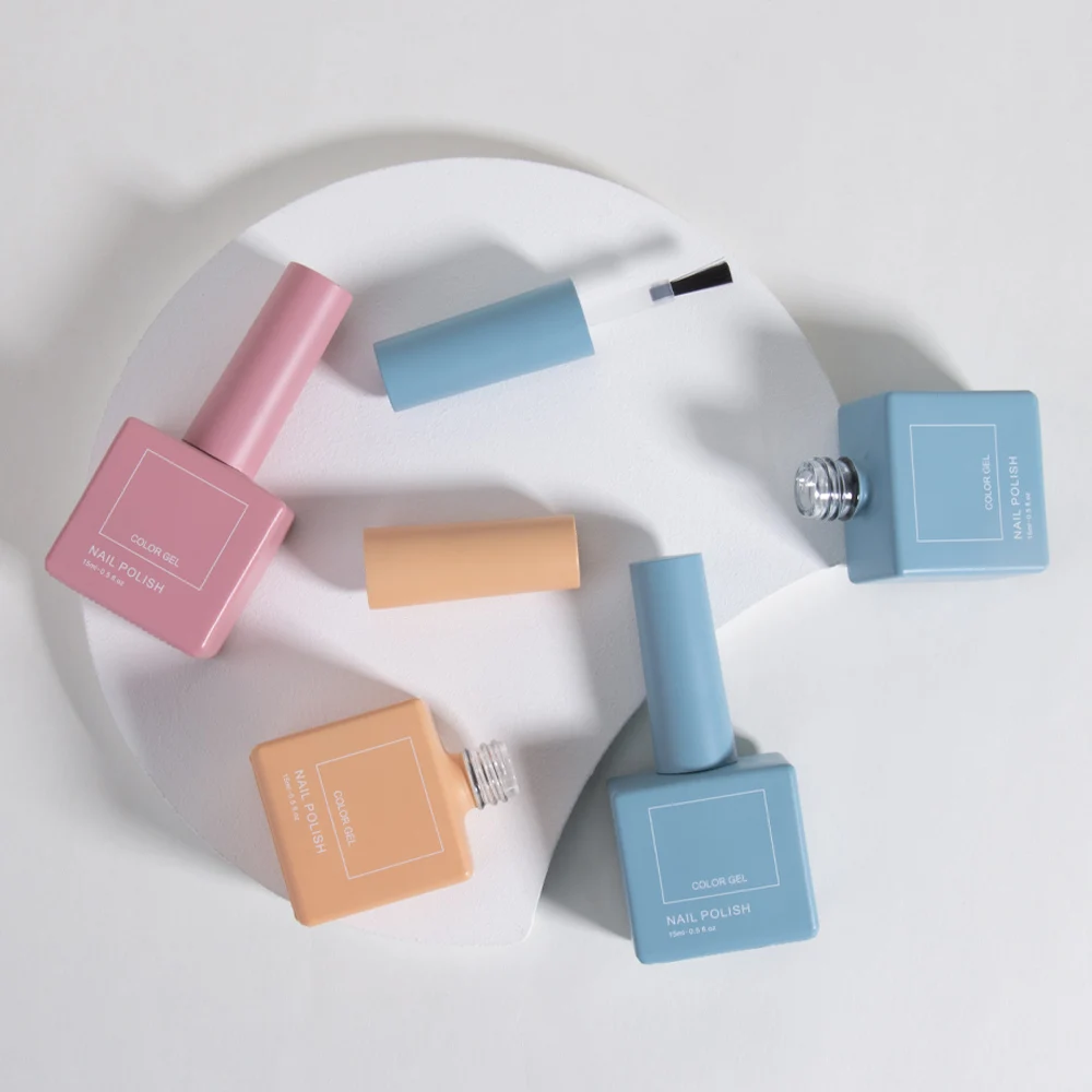 10 ml custom empty square nail polish bottle with brush UV gel color nail polish bottle
