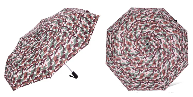 SUNFOO 21 Inch 3 Folding Automatic Hunter Camouflage Umbrella with Double Air Vent