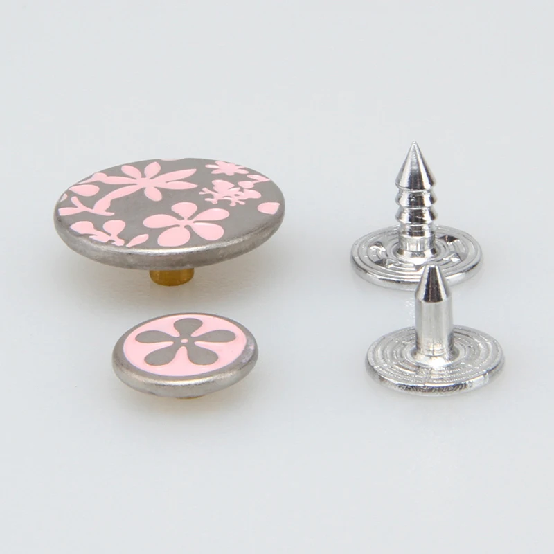 Customized 17mm Round Metal Copper Zinc Alloy Jeans Button For Jeans