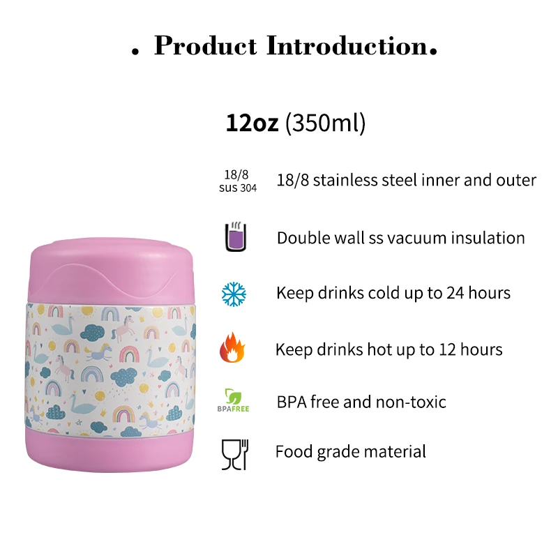 Оптовая продажа пищевая банка с вакуумной изоляцией 304 из нержавеющей стали контейнер для еды