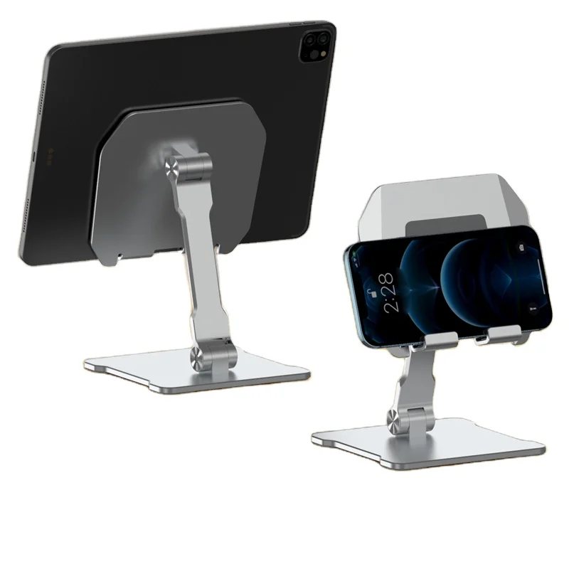 Aluminium Alloy  Folding Adjustable Rotation Metal Kickstand Bracket for iPad 12.9 inch Samsung iPhone Tablet Stand Phone Holder