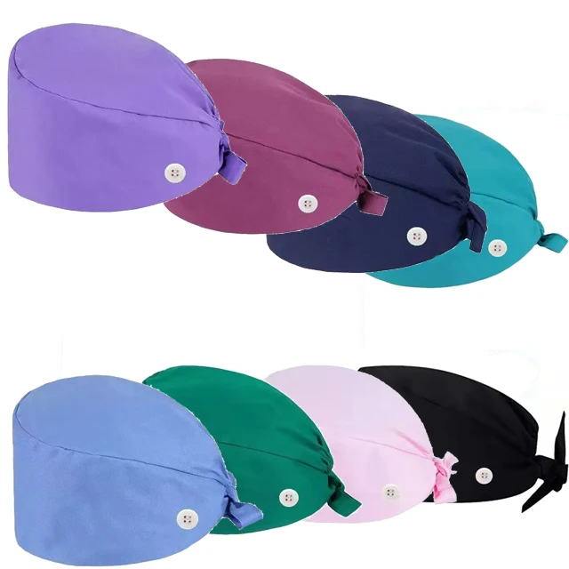 dental Unisex Hair Hats Adjustable Doctor Working Nurse Scrub Caps Hospital Cotton dental cap