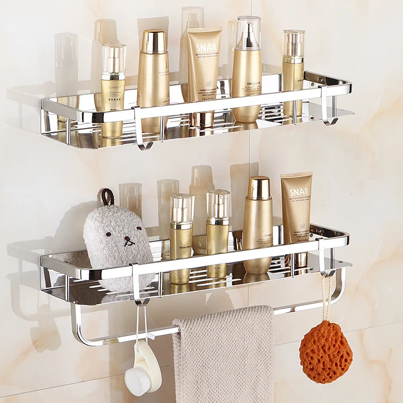 No Drilling Bathroom Storage Holder Space aluminum Triangle Design Wall Mounted Wall Shelf Dual Bathroom Corner Shelf