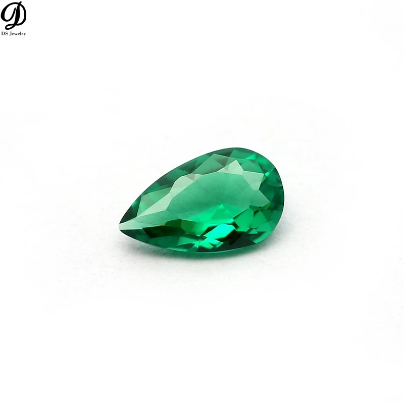 DS Jewelry Factory Price Pear-shaped Emerald High Temperature Resistance Nano Gemstone
