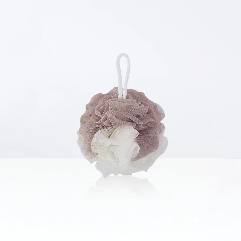 Custom plastic puff mesh wash bath ball sponge loofah exfoliating bath body brush