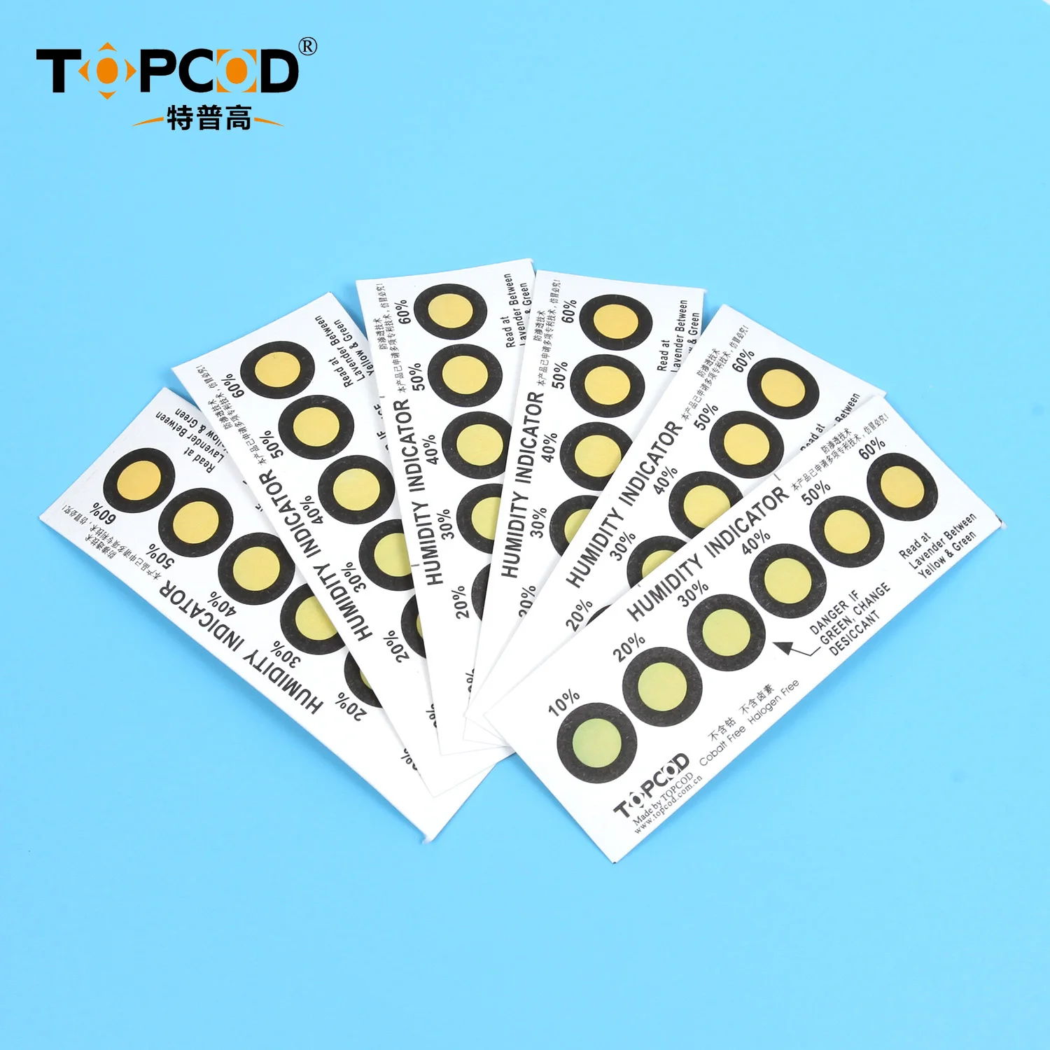 Industrial PCB packaging ordinary 1 3 4 6 dots moisture sensitive humidity indicator card HIC card indicator