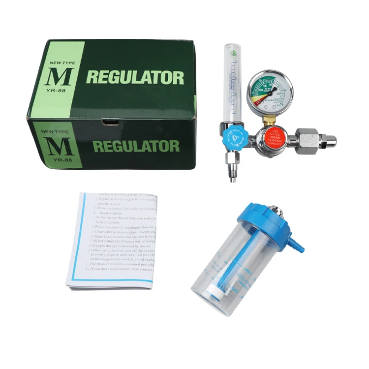CE Approved Medical Stable Brass Oxygen Regulator With Flowmeter