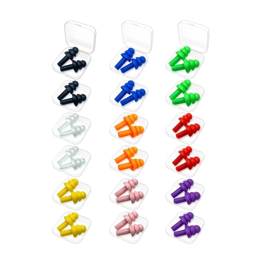 Premium Soft Ear Plugs Reusable Hearing Protection Sleeping Swimming Silicone Earplugs Reusable