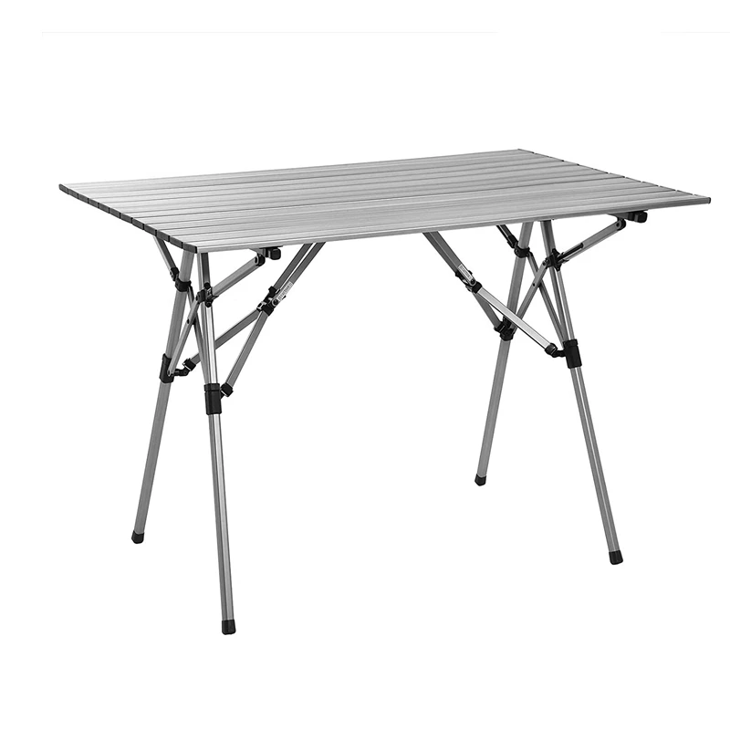 OnwaySports Japanese design aluminum rolling up picnic folding camping table with carry bag