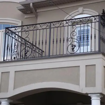 ST Foshan Chinese Manufacturer Traditional Design Apartment Top Mounted Wrought Iron Balustrade for America