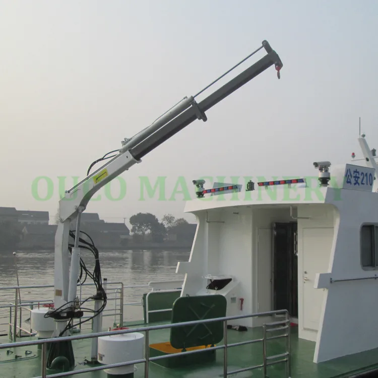 0.35T3.5M marine crane Hydraulic Pedestal Telescopic Boom Marine Deck Yacht Crane