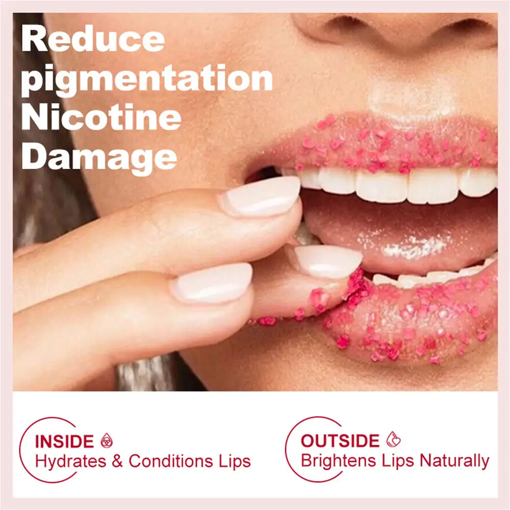 Wholesale Organic Custom Logo Lip Balm Pink Vendors Fruit Strawberry Moustirzing Sugar Vegan Exfoliate Private Label Lip Scrub