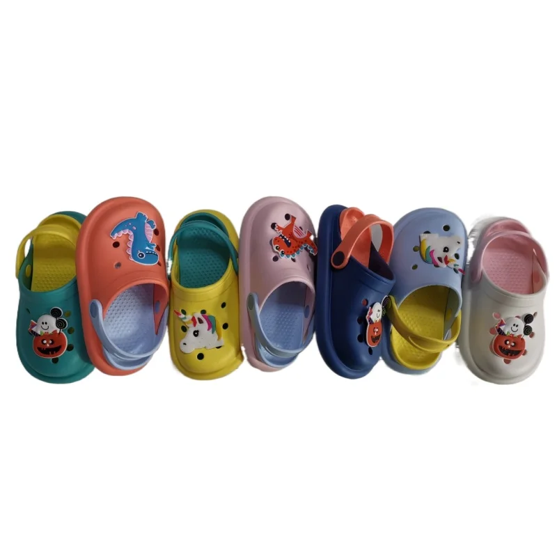 Child anti-slip clogs shoes EVA injection slingback sandal with air