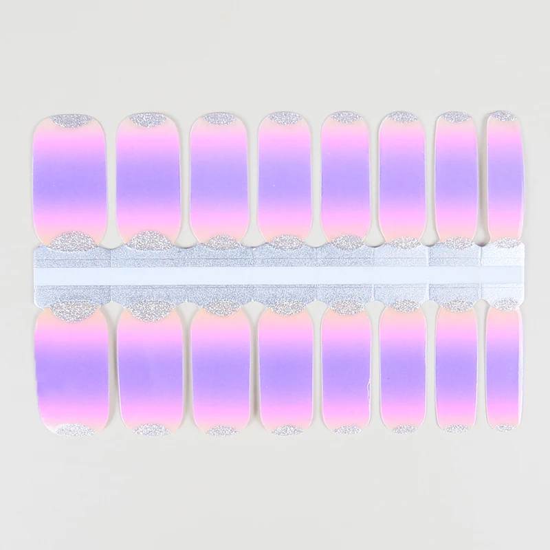 Wholesale eco-friendly adhesive ZB series nail polish strips 100% spring colorful flower pattern custom finger nail polish strip