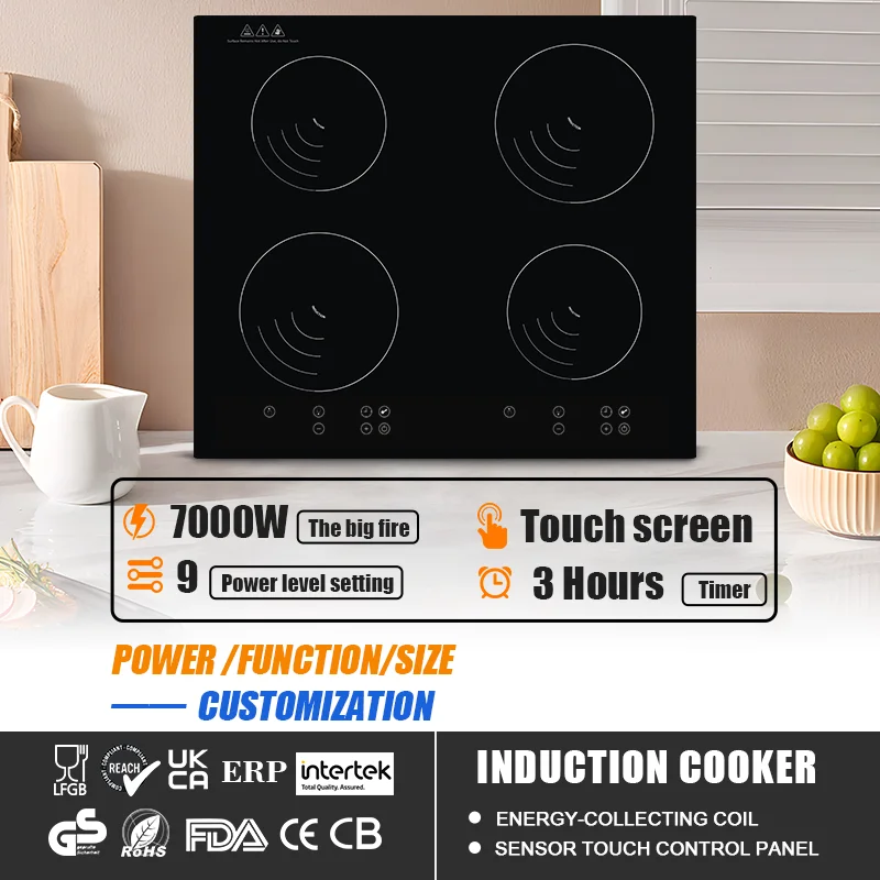 Four burners induction cooker four hobs induction cooktop four heads electric electromagnetic stove with new tech