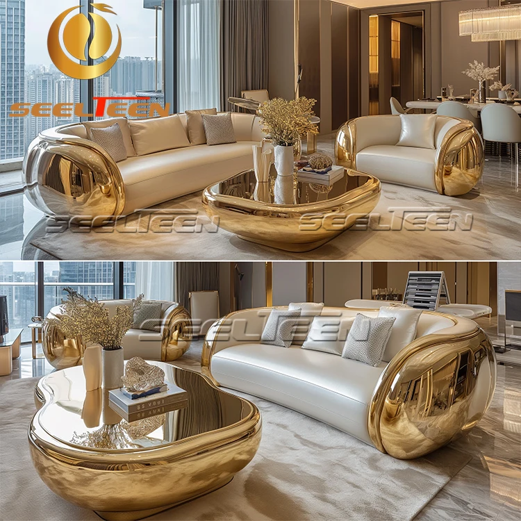 Wholesale Home Luxury Real Leather Sofa Set Living Room Furniture