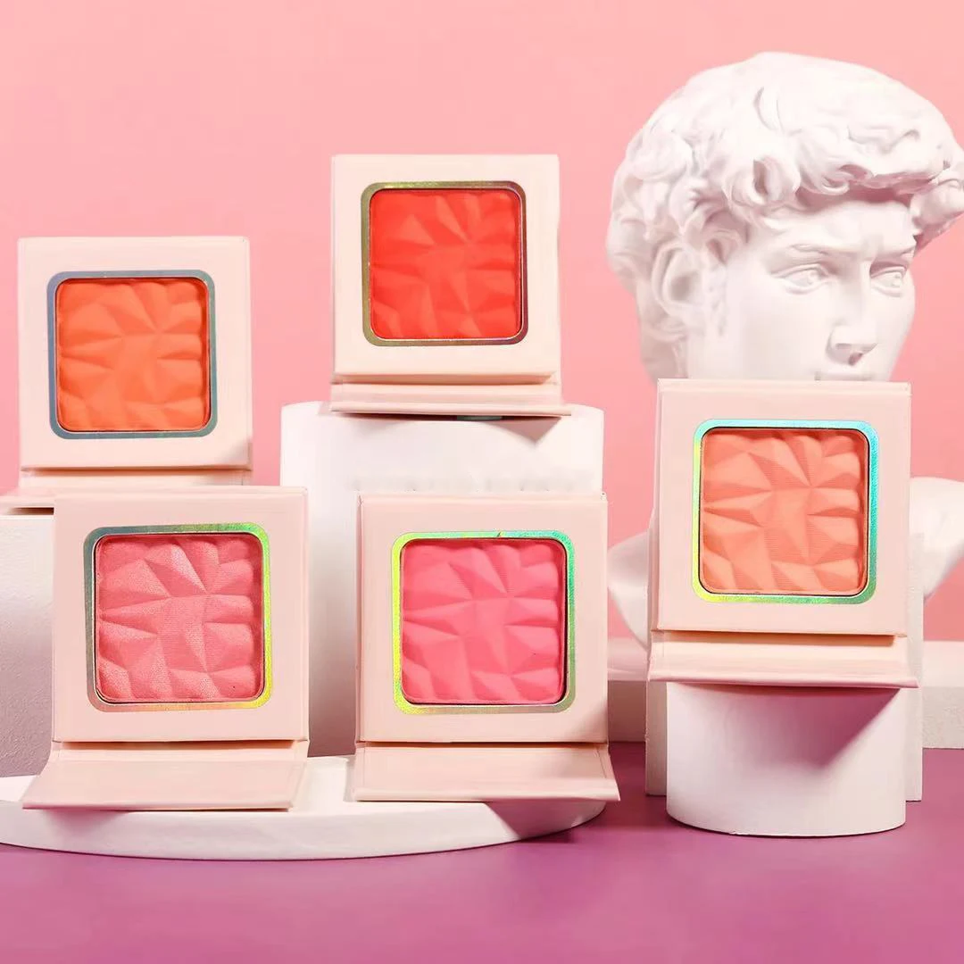 Vegan  cruelty free Private label single blush on makeup make your own brand face loose powder face blushes