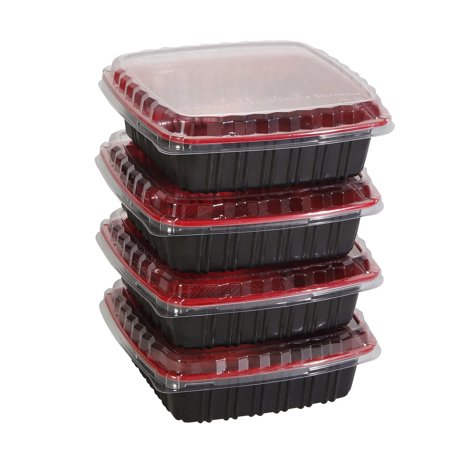 Hot selling BPA free PP Take Out microwavable Disposable plastic Black Red Meal Prep Bento Food Container