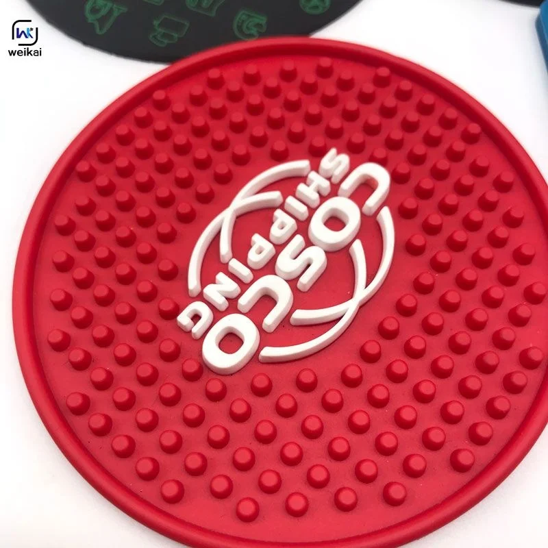 cool silicone/rubber/pvc coaster customized print anti-slip & heat resistant mat beer mat
