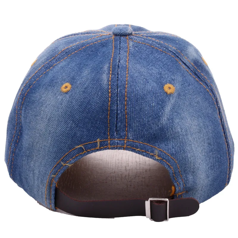 New Denim Hip Hop Caps Fashion Leisure Woman Cap With Hope Rhinestones Vintage Jean Cotton Baseball Caps For Men Hot Sale