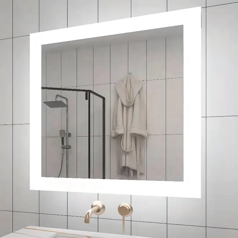 China Supplier Hotel Smart Decoration Bathroom Backlit Frameless Bluetooths Large Wall Led Mirror